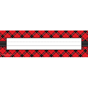TCR5663 Red Plaid Flat Name Plates Image