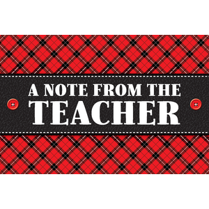 TCR5666 Plaid A Note From the Teacher Postcards Image