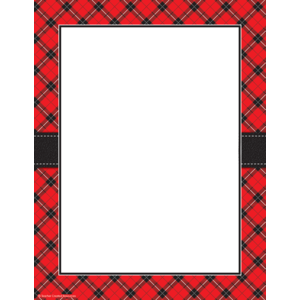 TCR5695 Red Plaid Computer Paper Image