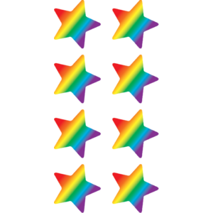 TCR5798 Rainbow Stars Mini Stickers Image