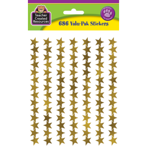 TCR5799 Gold Foil Stars Stickers Valu-Pak Image