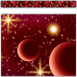 TCR5863 Red Stellar Space Straight Border Trim Image