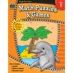 TCR5960 Ready-Set-Learn: Math Puzzles and Games Grade 1 Image