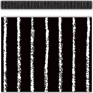 TCR6061 Black with White Pinstripes Straight Border Trim Image