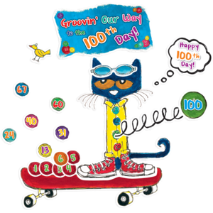 TCR62384 Pete the Cat 100 Groovy Days of School Bulletin Board Image