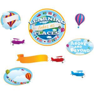 TCR63578 Learning Takes Us Places! Bulletin Board Display Set Image