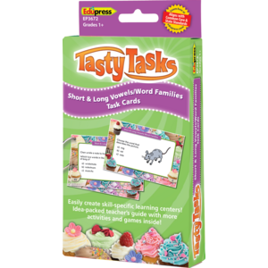 TCR63672 Tasty Task Cards: Short & Long Vowels/Word Families Image