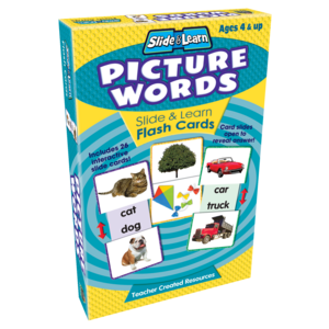 TCR6555 Picture Words Slide & Learn Flash Cards Image