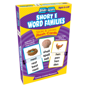 TCR6558 Short E Word Families Slide & Learn Flash Cards Image