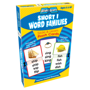 TCR6560 Short I Word Families Slide & Learn Flash Cards Image