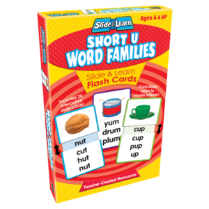 TCR6562 Short U Word Families Slide & Learn Flash Cards Image
