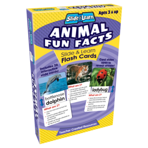 TCR6563 Animal Fun Facts Slide & Learn Flash Cards Image