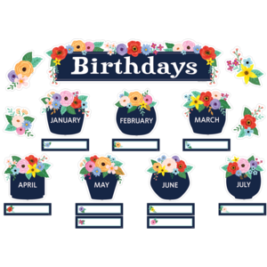 TCR6704 Wildflowers Birthdays Mini Bulletin Board Image