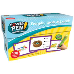 TCR6727 Power Pen Learning Cards: Everyday Words in Spanish Image