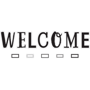 TCR6805 Black and White Welcome Bulletin Board Image
