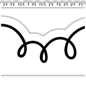 TCR6809 White with Black Squiggles Die-Cut Border Trim Image