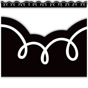 TCR6810 Black with White Squiggles Die-Cut Border Trim Image