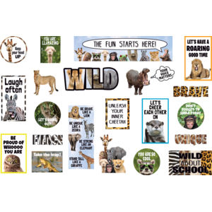 TCR6852 Go Wild Animals Mini Bulletin Board Image