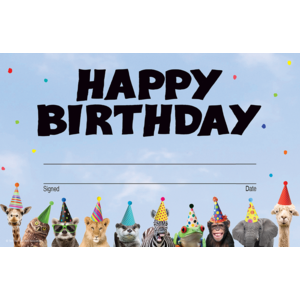 TCR6853 Go Wild Animals Happy Birthday Awards Image