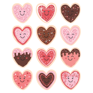 TCR6948 Frosted Heart Cookies Stickers Image