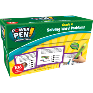 TCR6999 Power Pen Learning Cards: Solving Word Problems Grade 4 Image
