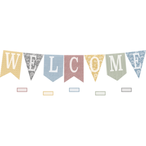 TCR7170 Classroom Cottage Pennants Welcome Bulletin Board Image