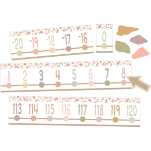 TCR7204 Terrazzo Tones Number Line (-20 to +120) Bulletin Board Image