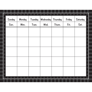 TCR74800 Black Sassy Solids Calendar Grid Image