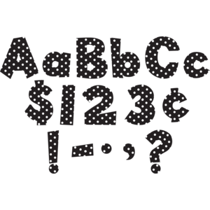 TCR75140 Black/White Dot 4" Fun Font Letters Image
