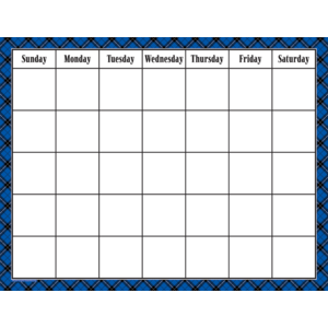 TCR7547 Blue Plaid Calendar Chart Image