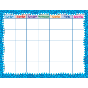 TCR7602 Blue Swirls Calendar Chart Image