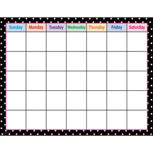 TCR7605 Black Polka Dots Calendar Chart Image