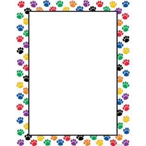 TCR7687 Colorful Paw Prints Blank Chart Image
