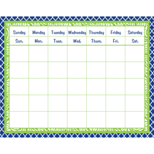 TCR77092 Navy & Lime Wild Moroccan Calendar Grid Image