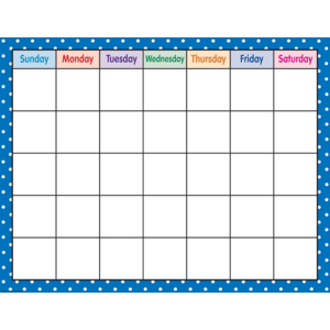 TCR7710 Blue Polka Dots Calendar Chart Image