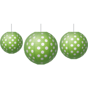 TCR77102 Lime Polka Dots Paper Lanterns Image