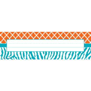 TCR77114 Orange and Teal Wild Moroccan Name Plates Image
