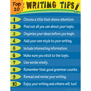 TCR7716 Top 10 Writing Tips Chart Image