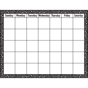 TCR7718 Black & White Crazy Circles Calendar Chart Image