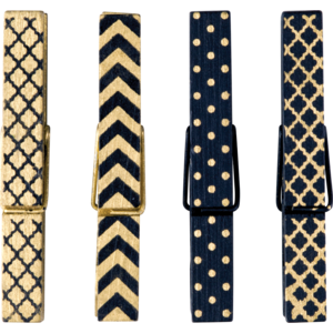 TCR77249 Black & Gold Magnetic Clothespins Image