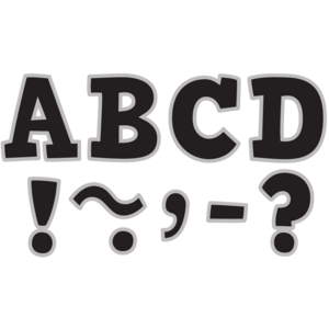 TCR77266 Black & Silver Bold Block 3" Magnetic Letters Image