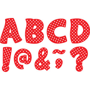 TCR77267 Red Polka Dots Funtastic Font 3" Magnetic Letters Image