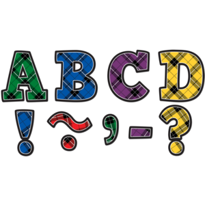 TCR77296 Plaid Bold Block 3" Magnetic Letters Image