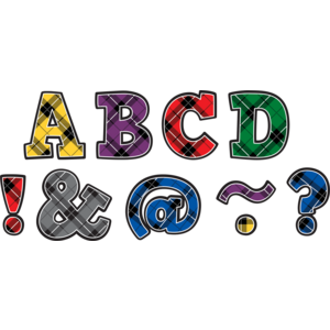 TCR77297 Plaid Bold Block 2" Magnetic Letters Image