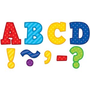 TCR77310 Playful Patterns Bold Block 3" Magnetic Letters Image