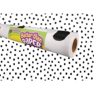 TCR77460 Black Painted Dots on White Better Than Paper Bulletin Board Roll Image