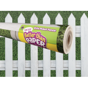 TCR77467 Fun Size White Picket Fence Better Than Paper Bulletin Board Roll Image