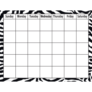 TCR7750 Zebra Calendar Chart Image