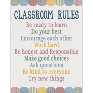 TCR7888 Classroom Cottage Classroom Rules Chart Image