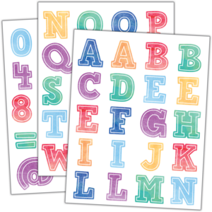 TCR8196 Watercolor Alphabet Stickers Image